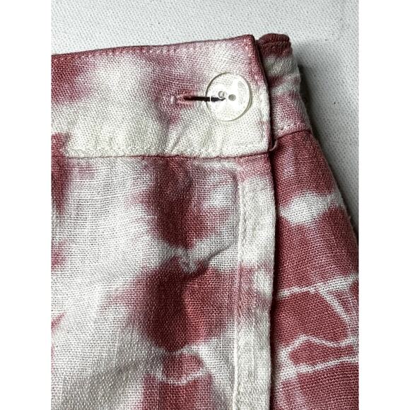 NEW Free People Ann Reed Tie-Dye Wrap Mini Skirt Pink/White Linen size 8 - Picture 12 of 14